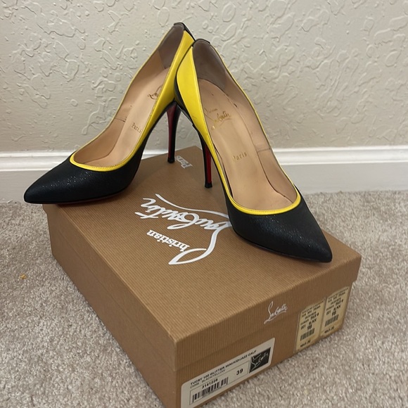 Christian Louboutin Tucsy 100 Glitter Mini Calf 39 - Picture 5 of 8